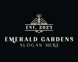 Landscaping Scissors Gardener logo design