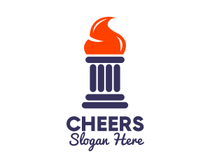 Orange Flame Pillar  Logo