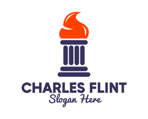 Legal - Orange Flame Pillar logo design