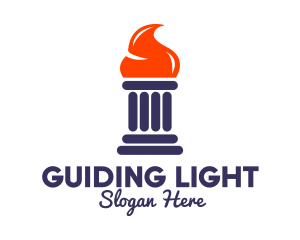 Orange Flame Pillar  logo design