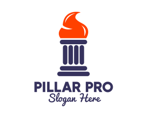 Orange Flame Pillar  logo design