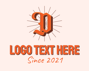 Old School - Old English Letter D logo design