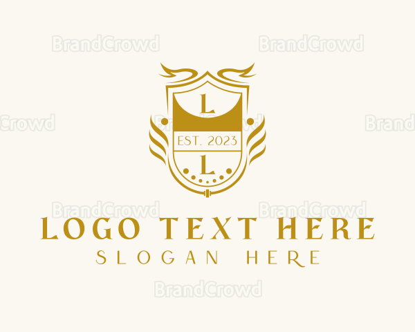Golden Royalty Shield Logo