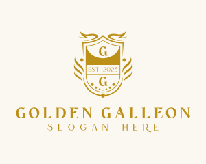 Golden Royalty Shield logo design