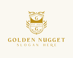 Golden Royalty Shield logo design