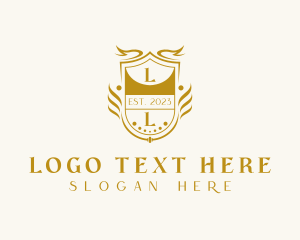 Royalty - Golden Royalty Shield logo design