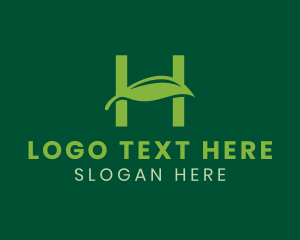 Initial - Green Eco Letter H logo design