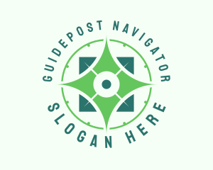 Green Compass Navigator logo design