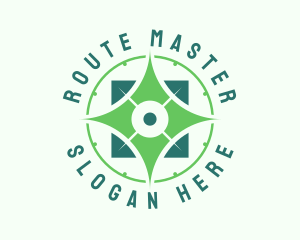 Green Compass Navigator logo design