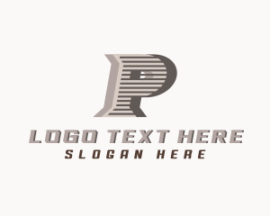 Letter P - Express Courier Logistics logo design