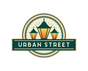 Street - Street Lamp Lantern logo design