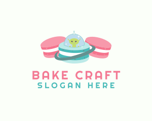 Alien Macaron Pastry logo design