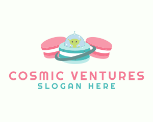 Alien Macaron Pastry logo design