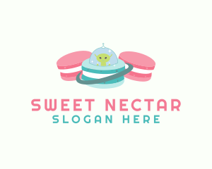 Alien Macaron Pastry logo design