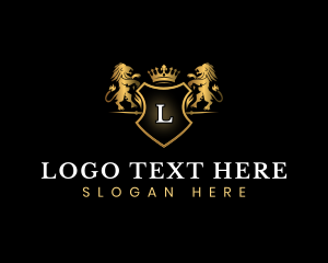 High End - Lion Crest Crown logo design