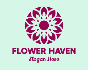 Organic Purple Flower logo design