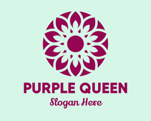 Organic Purple Flower logo design