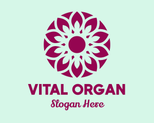 Organic Purple Flower logo design