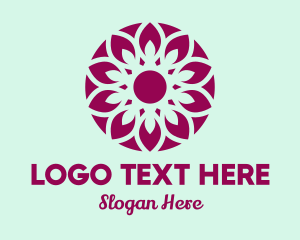 Negative Space - Organic Purple Flower logo design