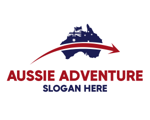 Aussie - Australia Map Arrow logo design