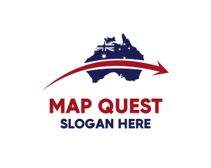 Australia Map Arrow logo design