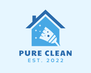 Housekeeper Broom Cleaning logo design