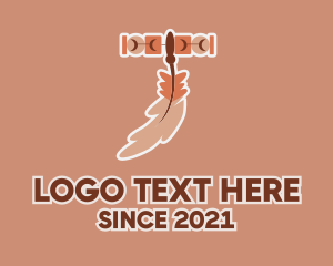 Boho - Tribal Feather Earring logo design
