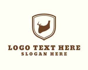 Lumberjack - Hipster Beard Shield logo design