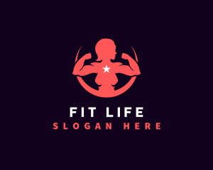 Strong Fitness Woman logo design