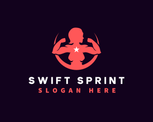 Strong Fitness Woman logo design