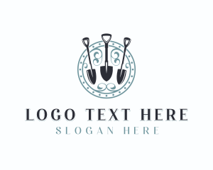 Landscaper - Shovel Landscaping Garden logo design