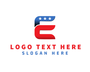 Election - Stars and Stripes Letter E logo design