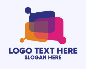 Texting Service - Colorful Message Bubble logo design