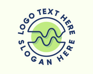 Coastal - Abstract Wave Flow Badge logo design
