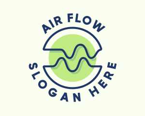 Abstract Wave Flow Badge logo design