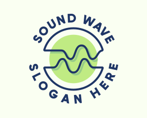 Abstract Wave Flow Badge logo design