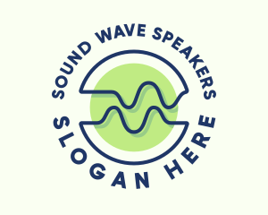 Abstract Wave Flow Badge logo design