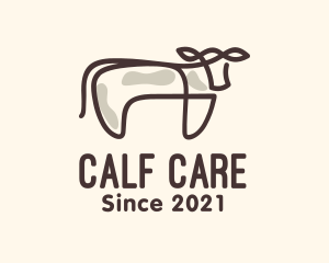 Calf - Cow Farm Monoline logo design