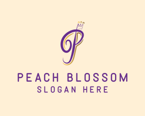 Pageant Crown Letter P logo design