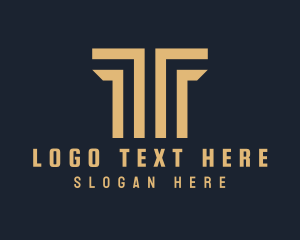 Symmetrical Column Letter T Logo