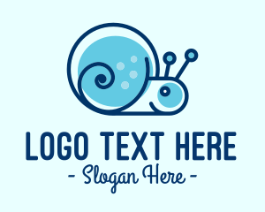 Ecosystem - Cute Blue Snail logo design