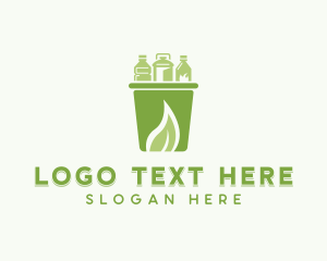 Recycling Bin - Bottle Waste Disposal logo design