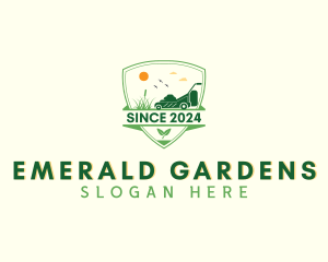 Lawn Mower Grass Garden logo design