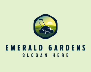 Lawn Mower Gardener logo design