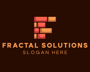 Construction Company Bricks Letter F logo design