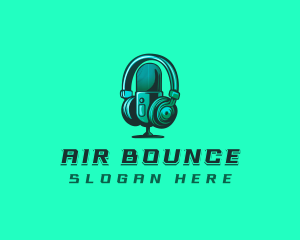 Headphone Microphone Recording logo design