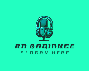 Headphone Microphone Recording logo design