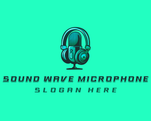 Microphone - Headphone Microphone Recording logo design