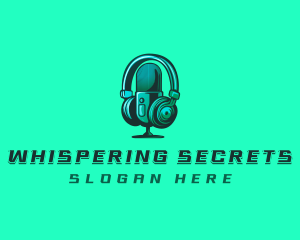 Headphone Microphone Recording logo design