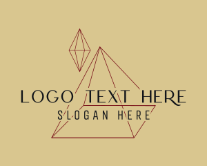 Gem - Triangle Diamond Wordmark logo design